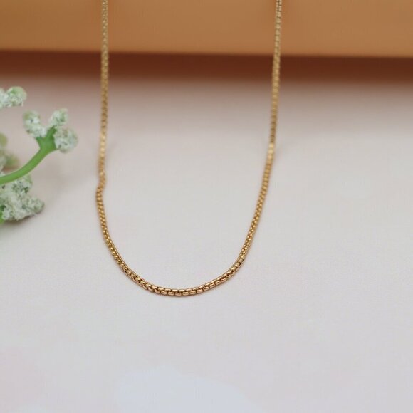 "Rose Gold Box Chain Necklace Sleek & Timeless Style, XPNL0133 - Picture 7 of 12